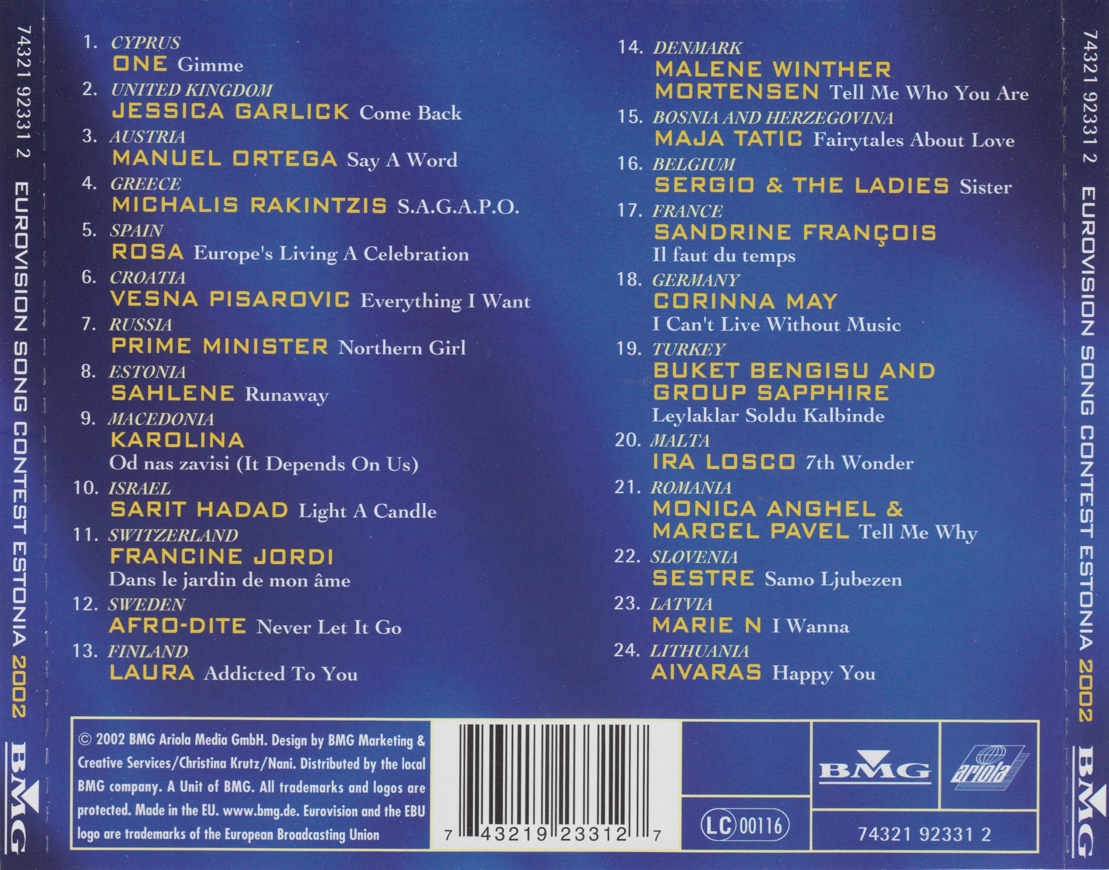 Eurovision Song Contest 2002; Tallinn : Back